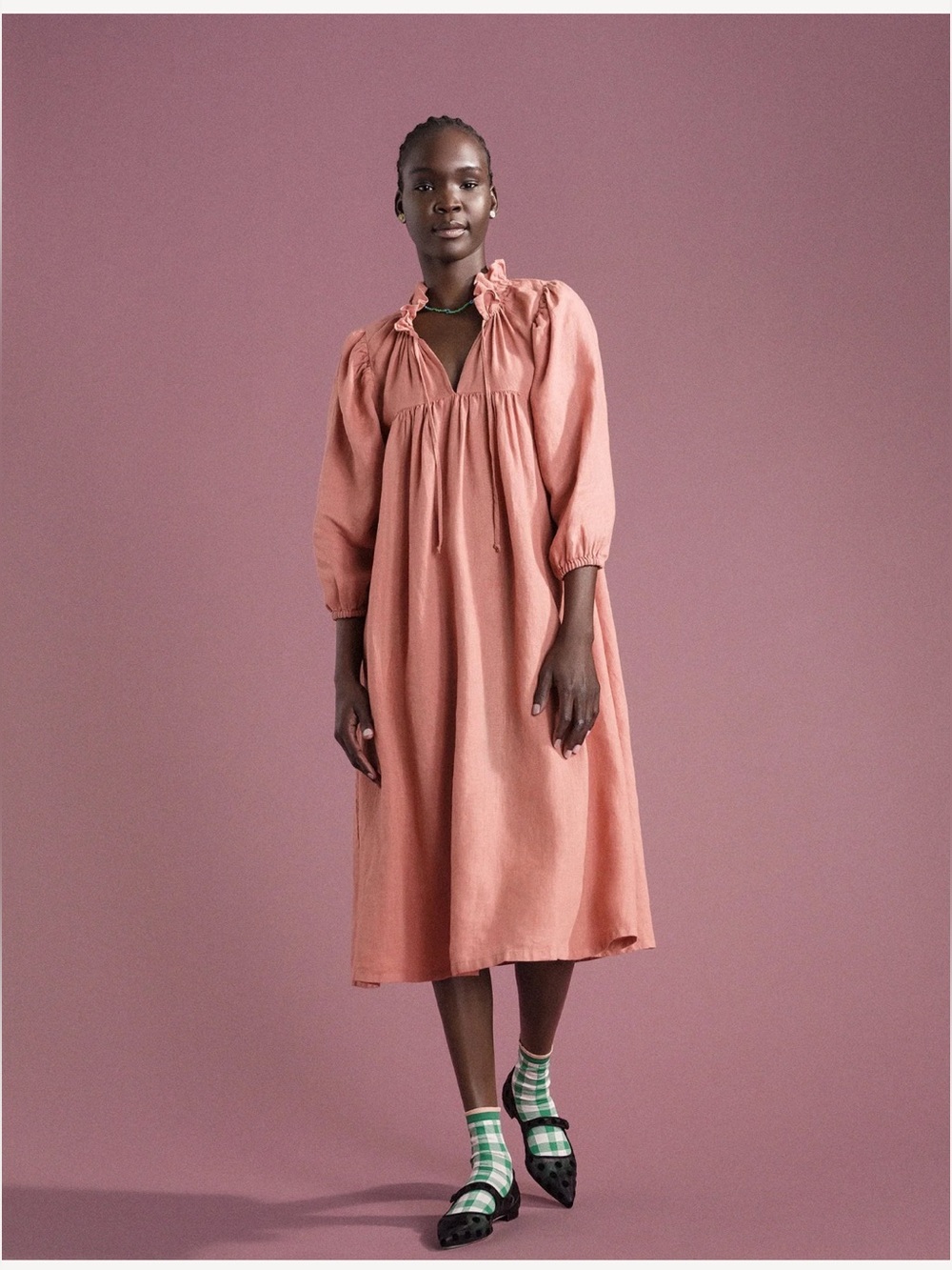 Hansel from Basel Lotus Dress Terracotta Small